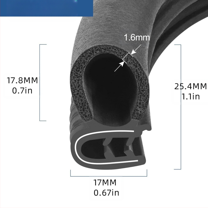 U-veida rāmja sānu burbuļa automašīnas blīvējuma lente automašīnas durvju laikapstākļu lente automašīnas durvju gumijas malu dekoratīvā blīvējuma lente