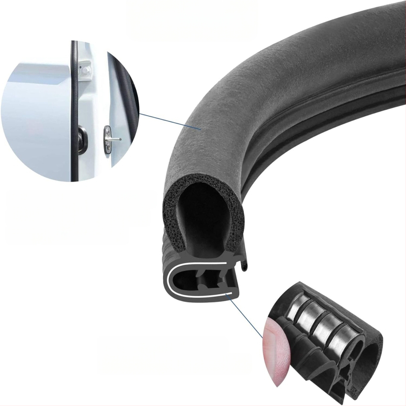 U-veida rāmja sānu burbuļa automašīnas blīvējuma lente automašīnas durvju laikapstākļu lente automašīnas durvju gumijas malu dekoratīvā blīvējuma lente