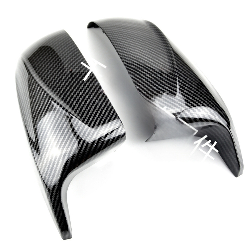 Tinka BMW x5 x6 E70 E71 2007-2013 ryškiai juodas / anglies pluošto rašto garso signalo pakaitalas galinio vaizdo veidrodėlio korpusas