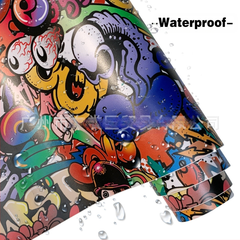 Automašīnas grafiti multfilmas krāsas maiņas plēve, ķermeņa galvas pārsegs, motocikla motorollera krāsošana ar aerosolu, HD plēve, datora maskēšanās