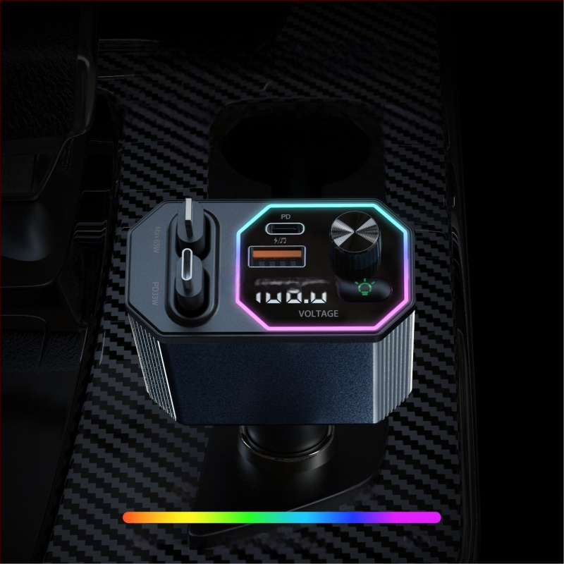 Privātais A28 automašīnas Bluetooth lādētājs ar 120 W diviem kabeļiem, četru funkciju ātra uzlāde, populārs lietošanai automašīnās un pārrobežu tirdzniecībā