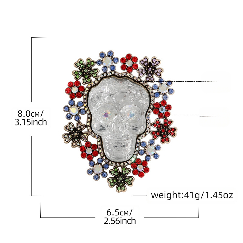 Europietiško ir amerikietiško viduramžių vintažinio dizaino Helovino kaukolės sagė, moteriška segtuko, aukštos klasės, nišinė, nauja korsažas