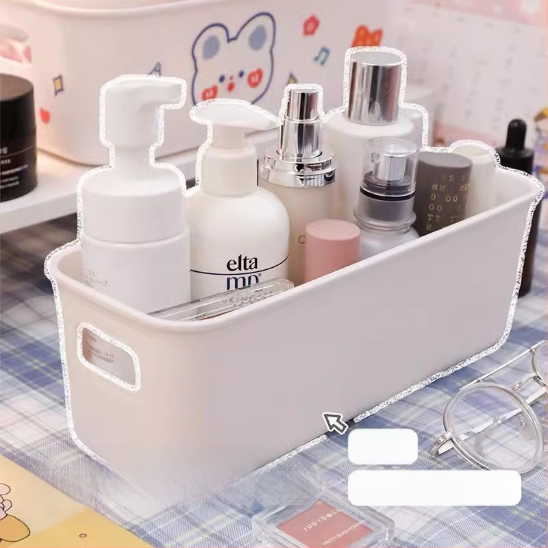 Namams skirta paprasta pieno baltumo laikymo dėžutė, stalviršio organizavimo dėžutė, stačiakampė laikymo dėžutė, daugiafunkcinė stalčių laikymo dėžutė