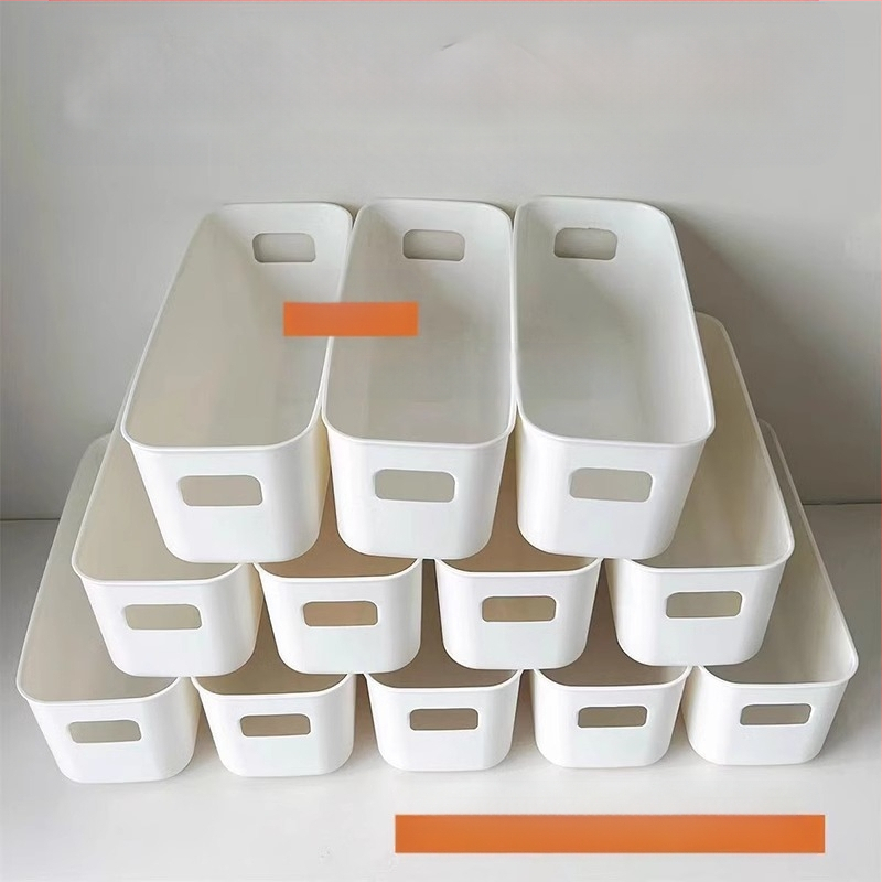 Namams skirta paprasta pieno baltumo laikymo dėžutė, stalviršio organizavimo dėžutė, stačiakampė laikymo dėžutė, daugiafunkcinė stalčių laikymo dėžutė