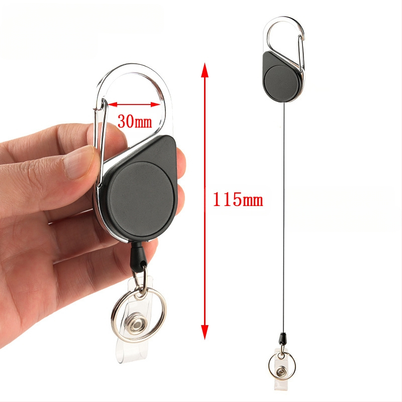 Teleskoop-võtmehoidja, kergesti tõmmatav pandla, kõrge tagasilöögiga võtmehoidja, kadumisvastane vargusvastane nailonköis, mägironimispandla