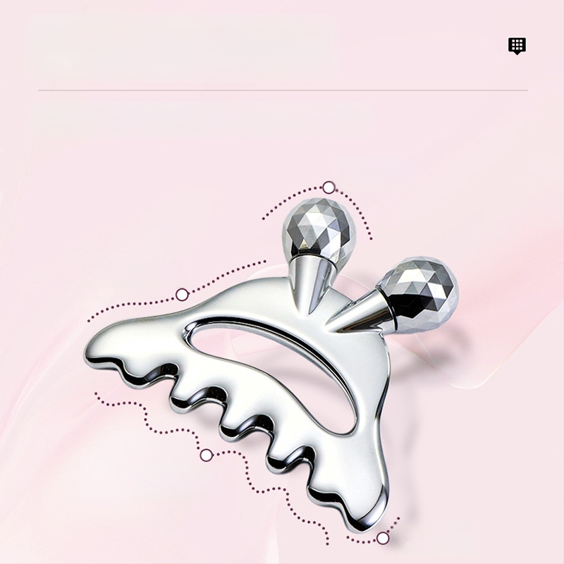 Metalinės galvos odos masažo šukos, daugiafunkcinės galvos „Meridian“ šukos, „Little Monster“ grožio lentos ritininis veido masažo lazdelė