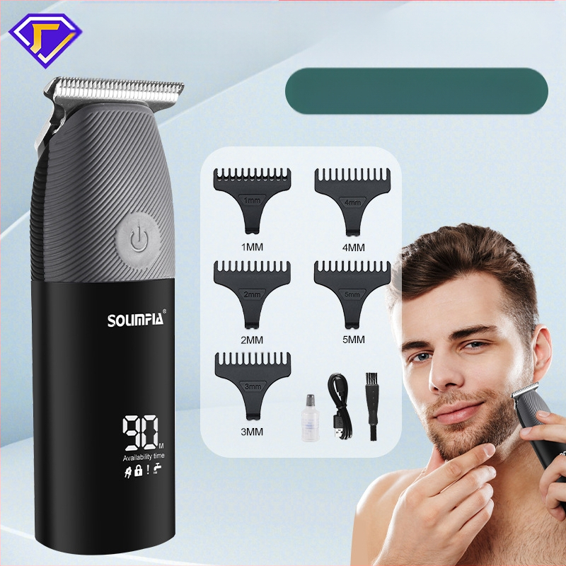 Pārnēsājams mini elektriskais matu griezējs LCD digitālais displeja ekrāns eļļas galvas griešanas šķēres mitrām un sausām skūšanās eļļas galvas šķērēm vairumtirdzniecībā