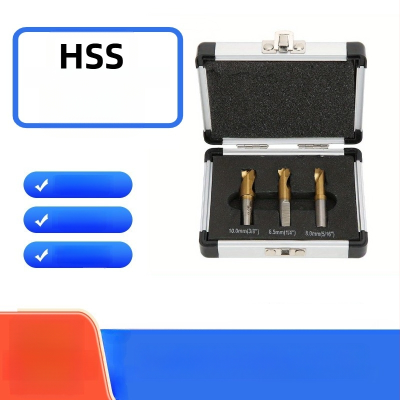 Комплект от 3 части HSS CO кобалтови свредла за точково заваряване, титаниеви свредла за точково заваряване, подходящи за автомобилна обработка на ламарина