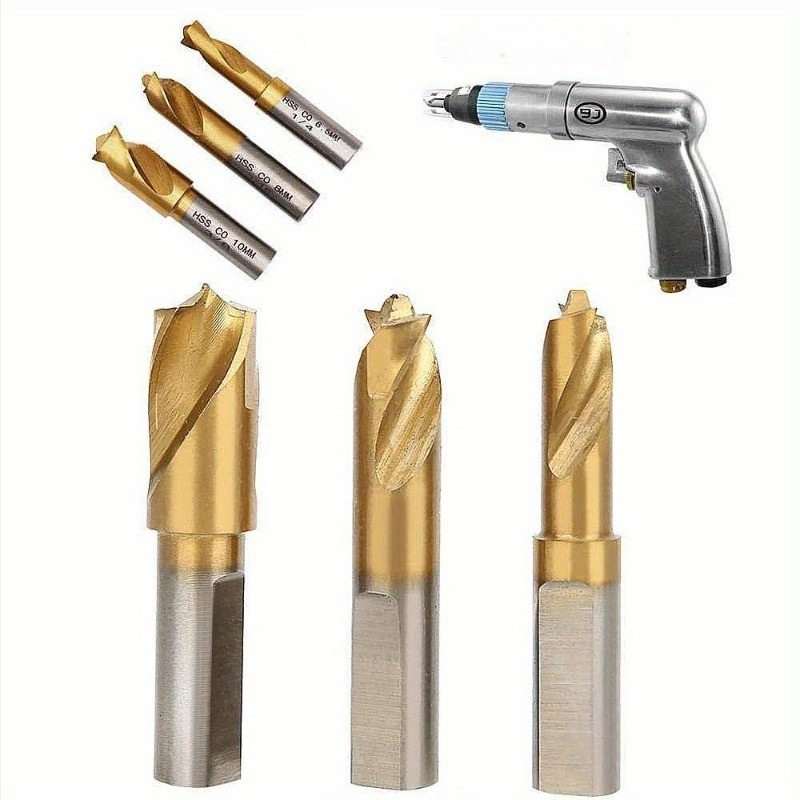 Комплект от 3 части HSS CO кобалтови свредла за точково заваряване, титаниеви свредла за точково заваряване, подходящи за автомобилна обработка на ламарина