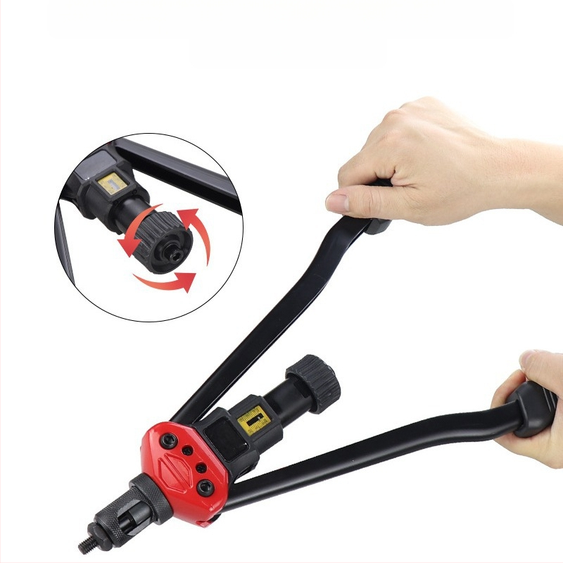 Трансграничен 16-инчов ръчен пистолет за омекотяване, метрични инчове, 12 спецификации, издърпване на нитова гайка, пистолет, куфар, гайка, костюм