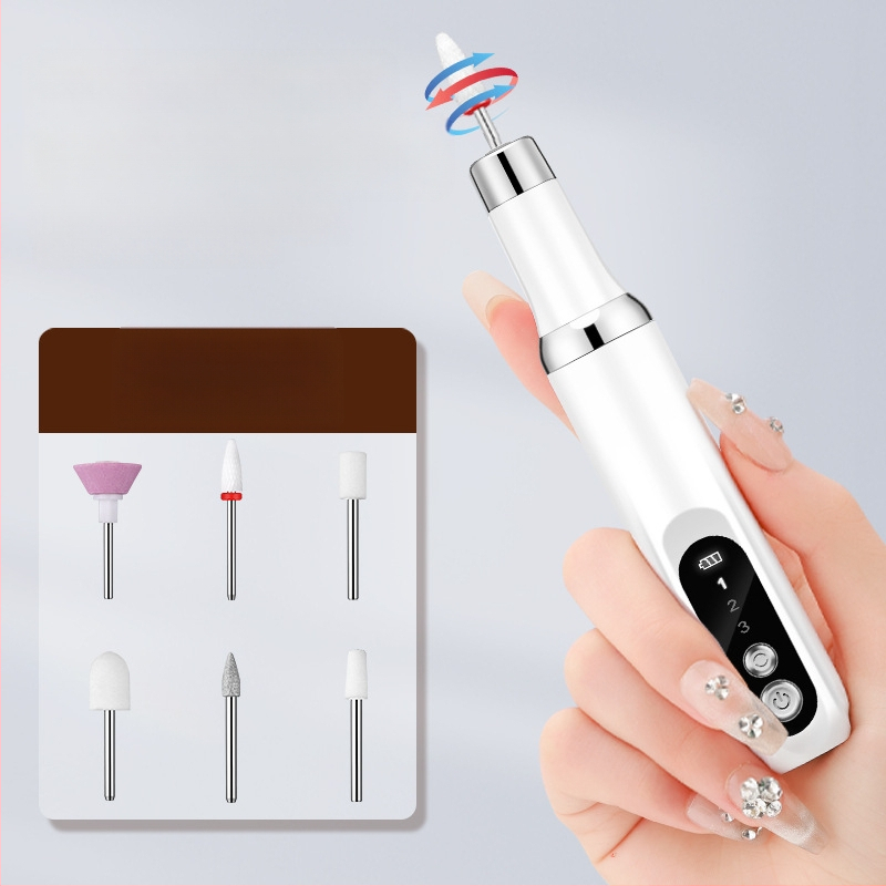 Nagų dailės elektrinis šlifuoklis mini nagų dailės nešiojamas rašytinis testas nagų šlifuoklis, įkraunamas nagų šlifuoklis, didmeninė prekyba