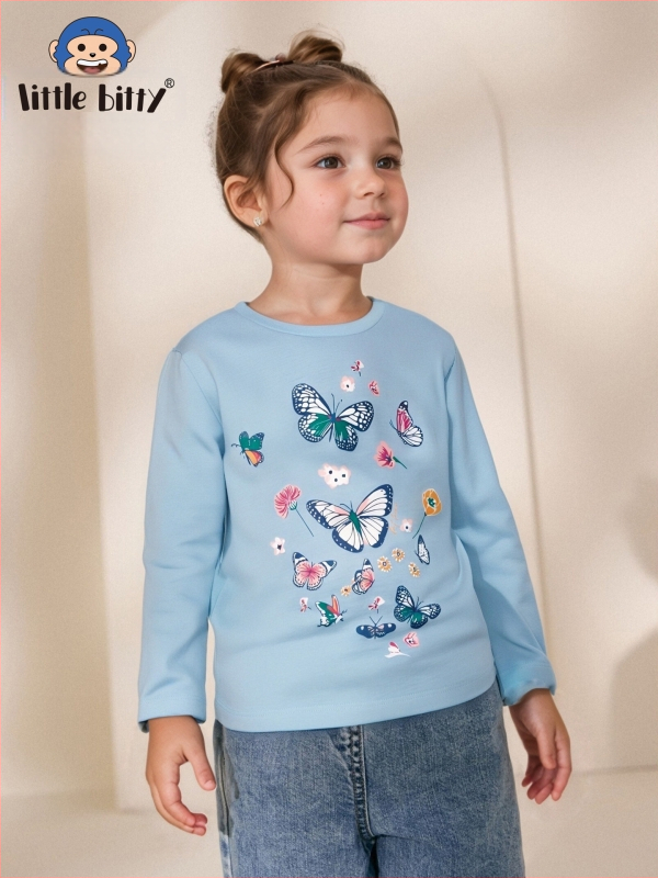 2025 m. naujo rudens mergaitiški megztiniai ilgomis rankovėmis, vaikiški ilgarankoviai marškinėliai, vaikiški ilgarankoviai viršutiniai marškinėliai