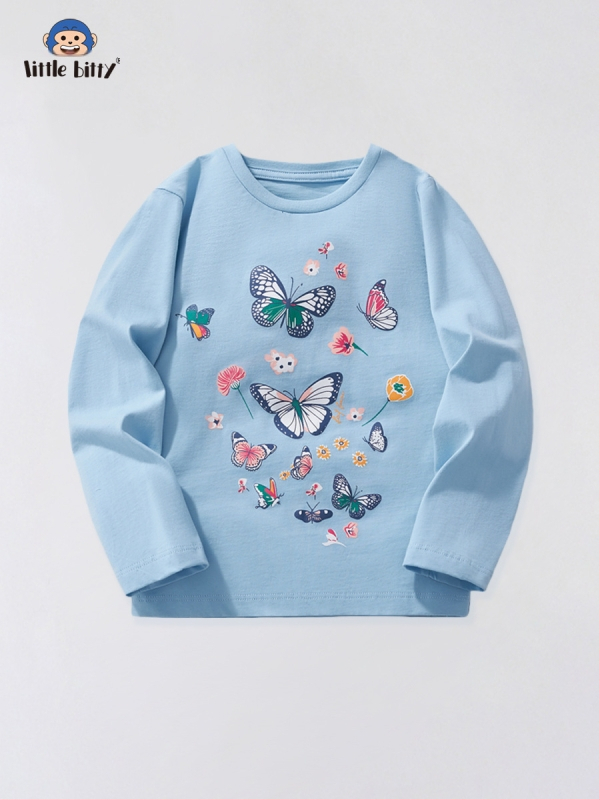 2025 m. naujo rudens mergaitiški megztiniai ilgomis rankovėmis, vaikiški ilgarankoviai marškinėliai, vaikiški ilgarankoviai viršutiniai marškinėliai