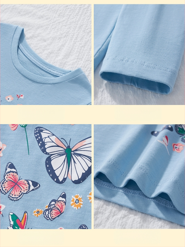 2025 m. naujo rudens mergaitiški megztiniai ilgomis rankovėmis, vaikiški ilgarankoviai marškinėliai, vaikiški ilgarankoviai viršutiniai marškinėliai