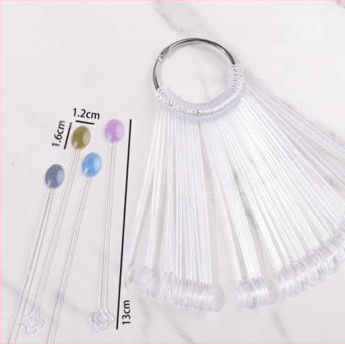 Κάρτα Χρώματος με Κουτάλι για Νύχια, Κουτάλι 50 Χρωμάτων, Οθόνη Εργασίας για Πρακτική Νυχιών, Κάρτα Χρώματος, Χρώμα Καραμέλας, Gel Βερνίκι Νυχιών, Πίνακας Χρώματος