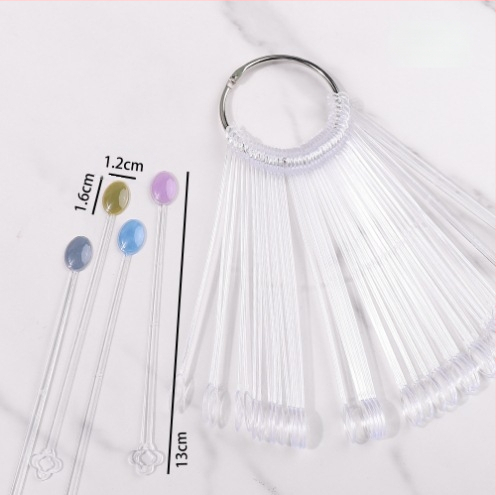 Κάρτα Χρώματος με Κουτάλι για Νύχια, Κουτάλι 50 Χρωμάτων, Οθόνη Εργασίας για Πρακτική Νυχιών, Κάρτα Χρώματος, Χρώμα Καραμέλας, Gel Βερνίκι Νυχιών, Πίνακας Χρώματος