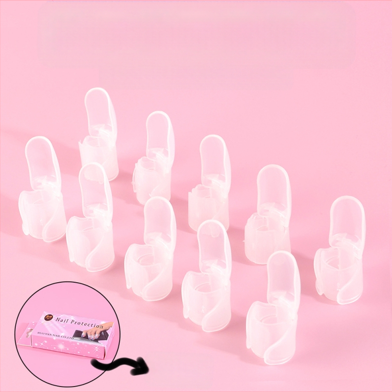 Naujas pilnas manikiūro apsauginių užvalkalų, nagų lako, nešiojamų nagų, apsaugos nuo įbrėžimų artefaktų, manikiūro priežiūros įrankių rinkinys, skaidrūs 10 dalių