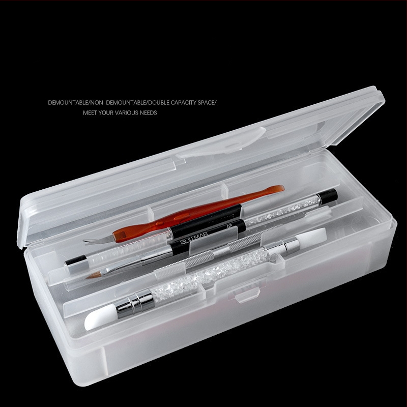 Nagų dailės dvisluoksnė įrankių dėžutė nagų pieštukų laikymo dėžutė įrankių dėžutė tatuiruočių pieštukų dėžutė matinė nuimama dvisluoksnė
