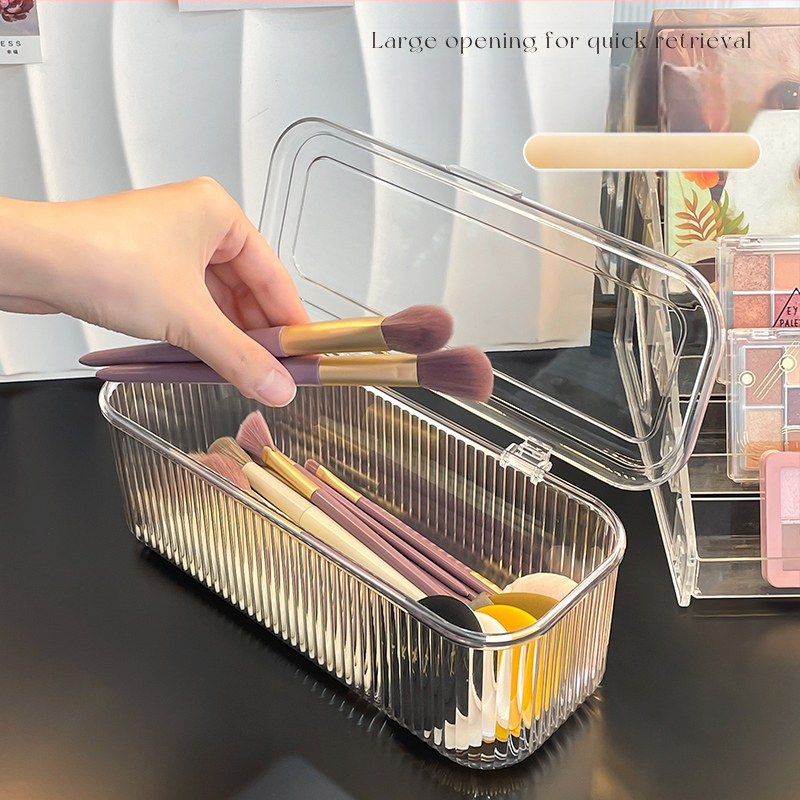 Pudrinės vatos pagalvėlės laikymo dėžutė, tualetinis staliukas, stalinis kosmetikos teptukas, lūpų dažai, dulkėms atsparus oro pagalvės laikymo stovas, grožio kiaušinis