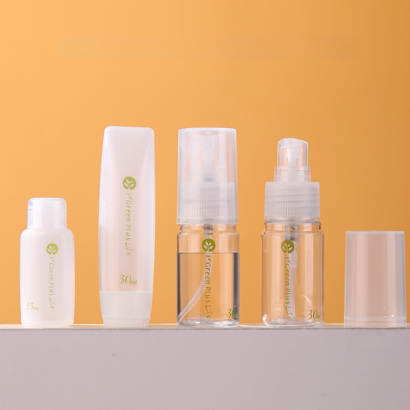 Ceļojumu pudelēs pildīta 10 daļu komplekts Pārnēsājama kosmētikas un ādas kopšanas tukša pudele Lidmašīnas spiedpoga mazgāšanas losjona pudele