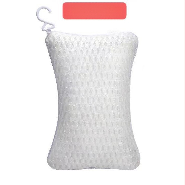 Skersinio profilio kaulo formos 3D tinklelio pagalvė su 2 siurbtukais, vonios galvos atrama, SPA vonios pagalvė, galvos ir kaklo atrama