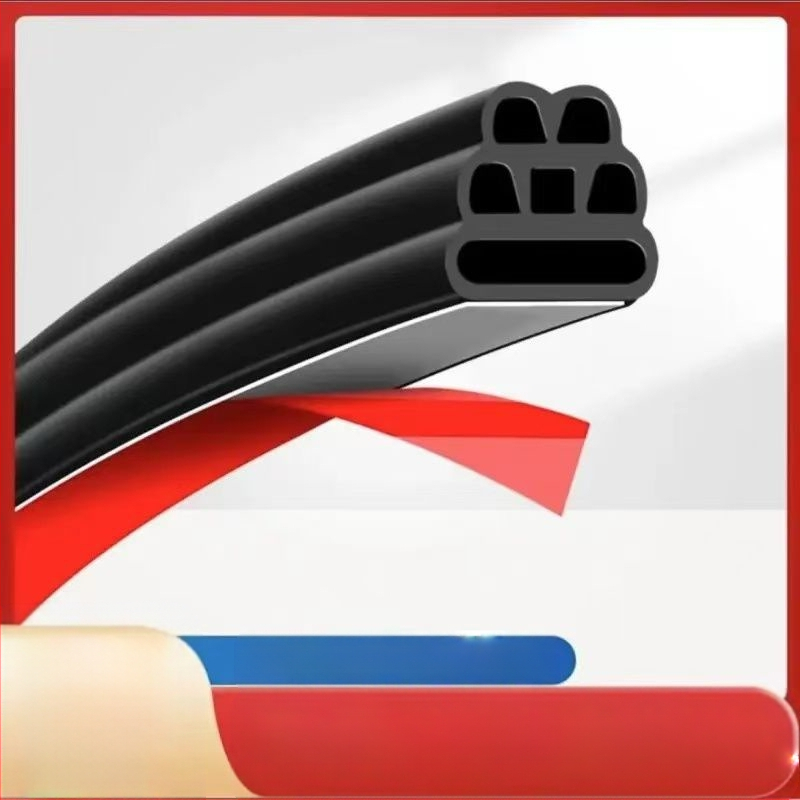 Automobilio garso izoliacinė juostelė, trijų sluoksnių durelių sandarinimo juosta, B tipo sustorinta variklio dangčio apsauginė guminė juostelė, apsauganti nuo dulkių, modifikuota bagažinėje