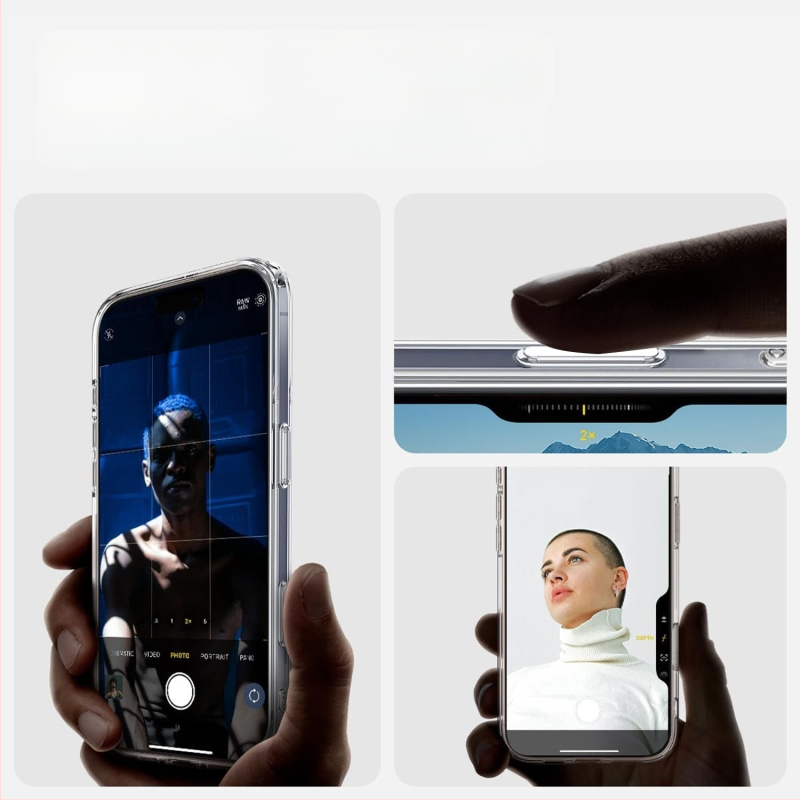 Alkalmas Iphone16Pro átlátszó mágneses Ai érintőképernyős kameragombos mobiltelefon tok Tpu + PC esésgátló tok új modellhez