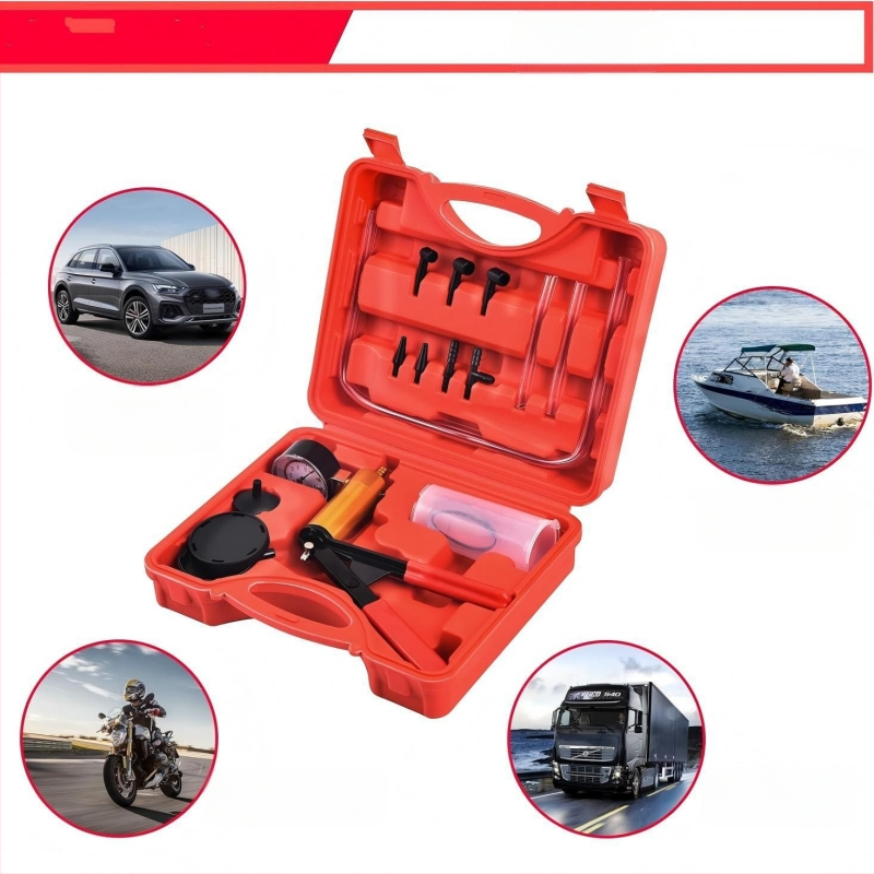 Ръководство за ремонт на спирачна течност за сини автомобили, вакуумна помпа, ръчен пистолет за засмукване, инструмент за смяна на спирачна течност, червен