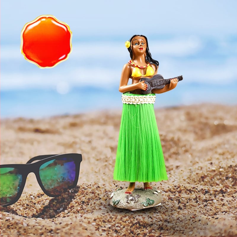 Tarpvalstybinė hula mergaitė, havajietiška susukta juosmens hula lėlė, dervos purtymo galvos lėlės automobilio papuošalai, pagal užsakymą