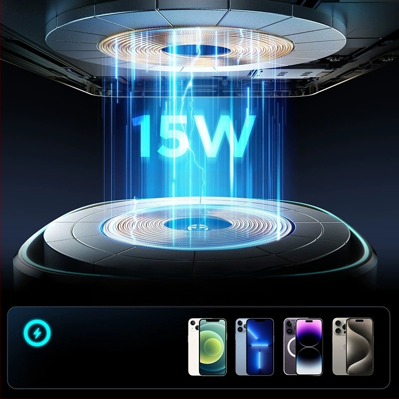 Machine Hall 15W magnetski držač za bežično punjenje u automobilu, univerzalni držač za punjenje mobitela s utičnicom za zrak, prekogranični