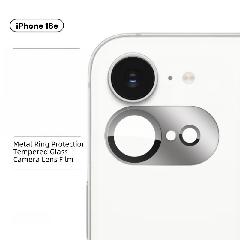 Vhodné pre fóliu na objektív iPhone 16E, zadnú kameru mobilného telefónu Apple, kovovú integrovanú ochrannú fóliu All-Inclusive