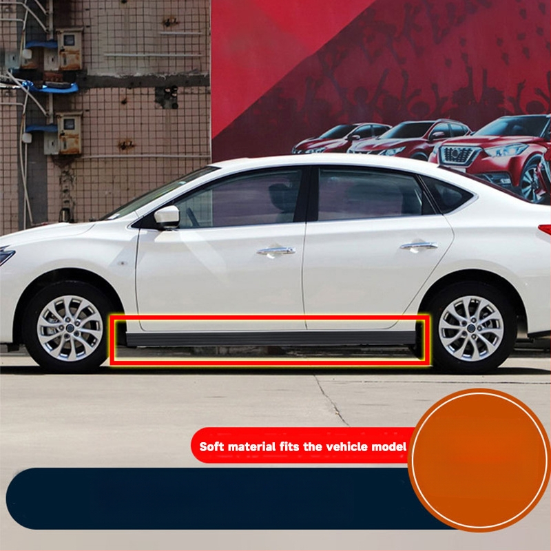 Automobilio šoninio slenksčio apsaugos nuo susidūrimo juosta, apsauganti nuo įbrėžimų, universali sidabrinio krašto kėbulo apsauga, maža, apjuosta guminė apsauginė juostelė, apsauganti nuo įbrėžimų.