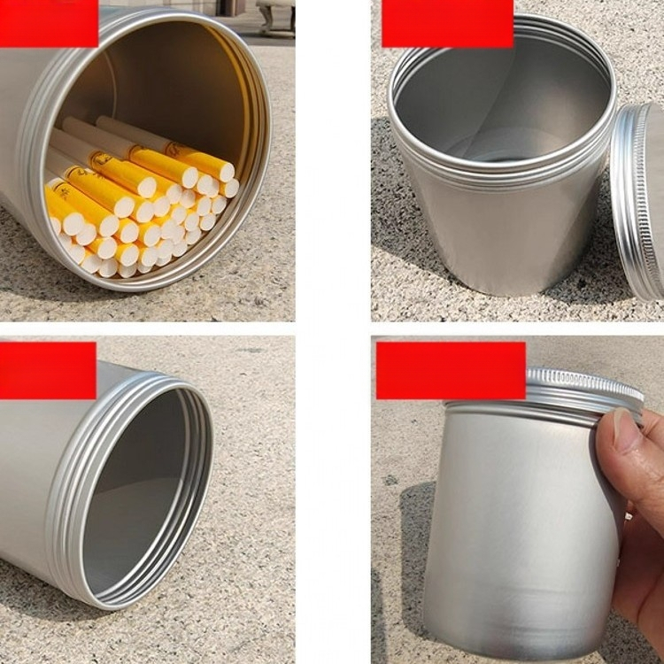 Didelės talpos cigarečių skardinė, 80 vnt., apvali, sandari, drėgmei atspari, drėgmę palaikanti aliuminio skardinė, cigarečių dėžutė, šiurkšti ir smulki cigaretė, universalus cigarečių skardinės cilindras