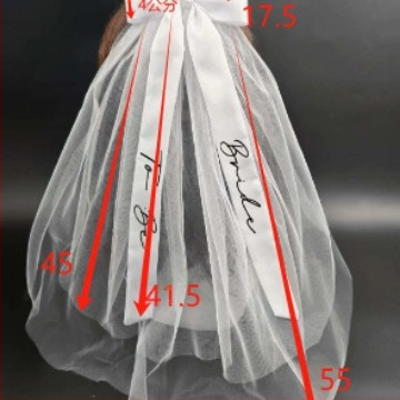 Нов булчински воал с топъл печат за сватбено тържество, воал за булка и шаферка, комплект панделка за очила