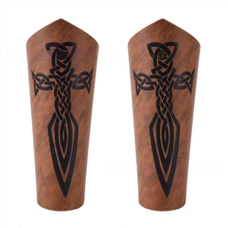 Трансграничен средновековен мъжки кожен гривна за ръце, ретро пънк, карнавален косплей костюм, аксесоари за предпазител за ръка