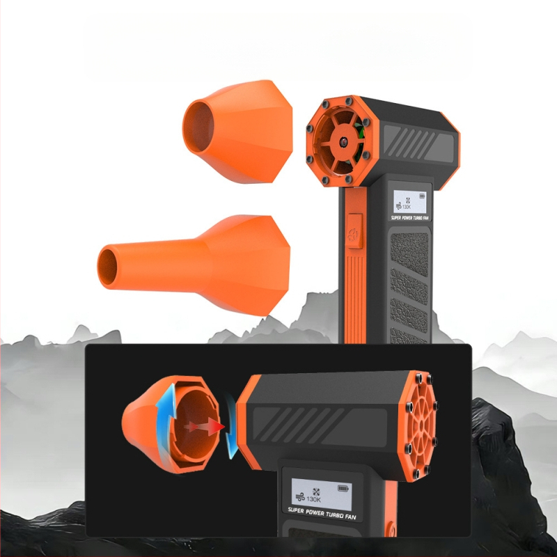 Naujas tarpvalstybinis produktas, 130000 apsisukimų super vėjo greičio turboventiliatorius, nešiojamas lauko bešepetis variklis, rankinis smurto ventiliatorius