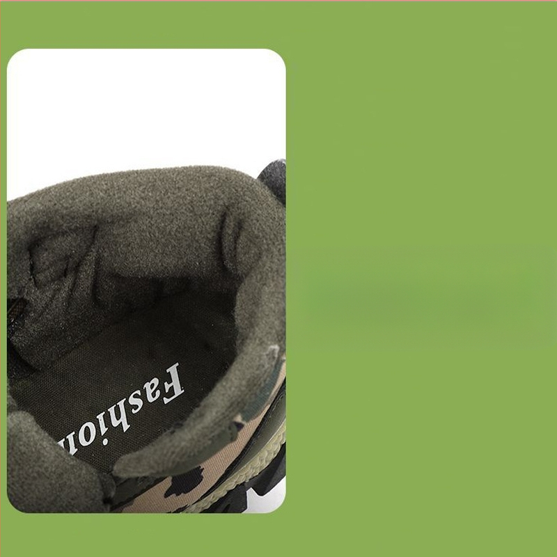 2024 m. rudens ir žiemos nauji lauko kamufliažiniai vieno sluoksnio batai, sportiniai madingi, patogūs, aukšti kamufliažiniai vaikiški batai vidurinės mokyklos mokiniams