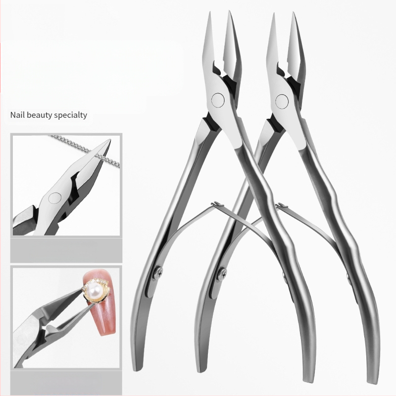 Replės erelio-snapo formos su banguota rankena, nerūdijančio plieno replės plokščiu snapu nagų grioveliams, replės erelio-snapo formos, odelių žnyplės, replės grąžtams šalinti, manikiūro rinkinys
