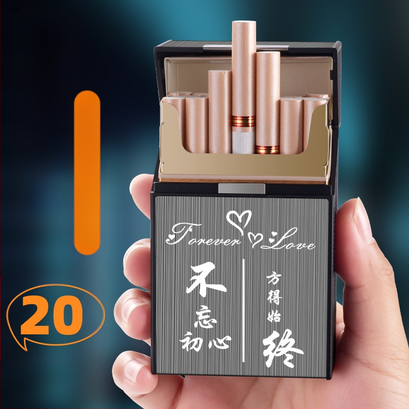 Cigarečių dėžutė, 20 vnt., atspari slėgiui ir drėgmei, kūrybinga nauja lazerinio graviravimo reklama, vyriškos dovanos, didelės talpos gamyklos didmeninė prekyba