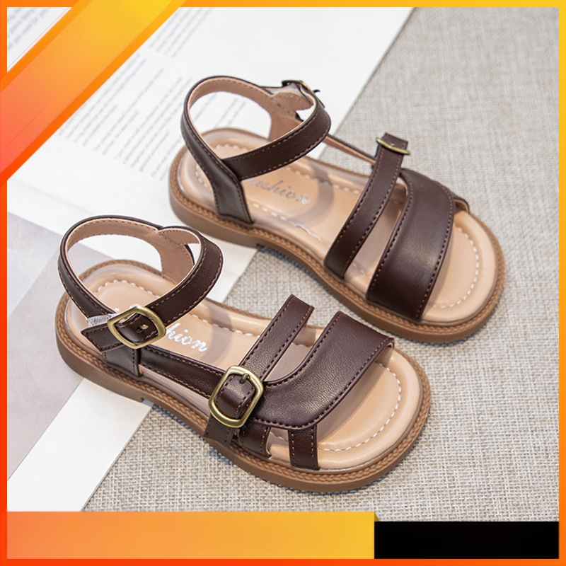 Meiteņu sandales 2025. gada vasaras jauni ikdienas bērnu apavi Bērnu mīkstās zoles romiešu princeses apavi studentu pludmales apavi