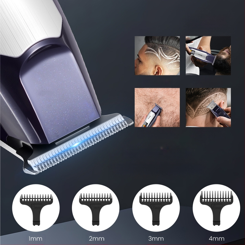 Jauns mājsaimniecības uzlādējams matu griezējs vīriešu pašapkalpošanās gradienta apgriešanas eļļas galviņas griezējs digitālais displejs gravēšanas griezējs elektriskais griezējs