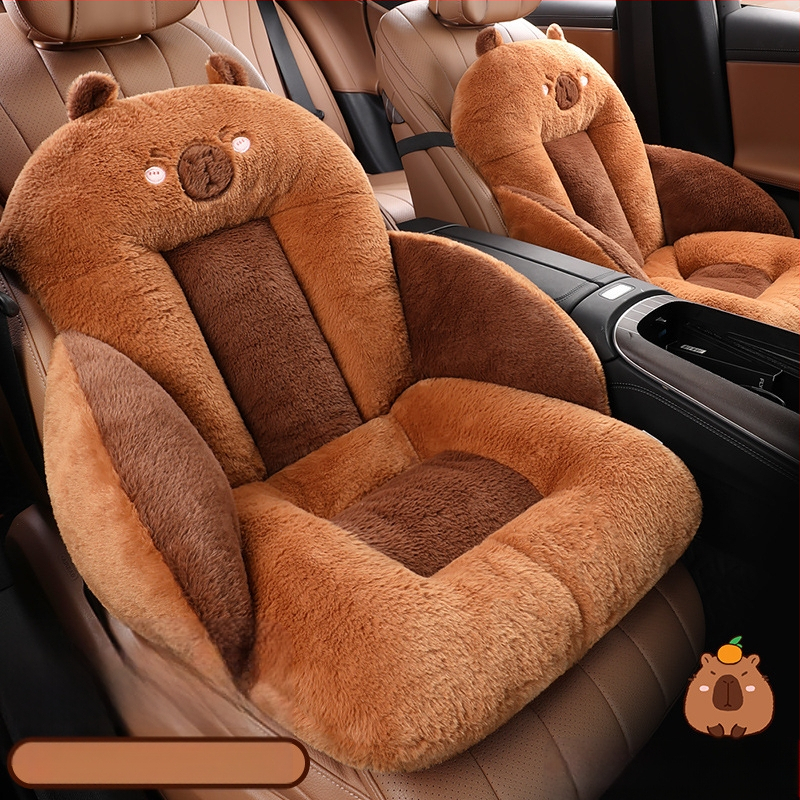 Automašīnas sēdekļa spilvens rudenī un ziemā ar plīša flīsa oderi, palielināts vidukļa atbalsts, integrēts sēdeklis, aizmugurējā sēdekļa spilvens, neslīdošs, silts, viens sēdeklis