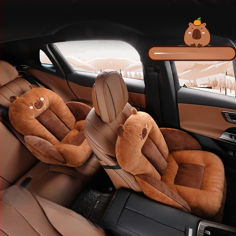 Automašīnas sēdekļa spilvens rudenī un ziemā ar plīša flīsa oderi, palielināts vidukļa atbalsts, integrēts sēdeklis, aizmugurējā sēdekļa spilvens, neslīdošs, silts, viens sēdeklis