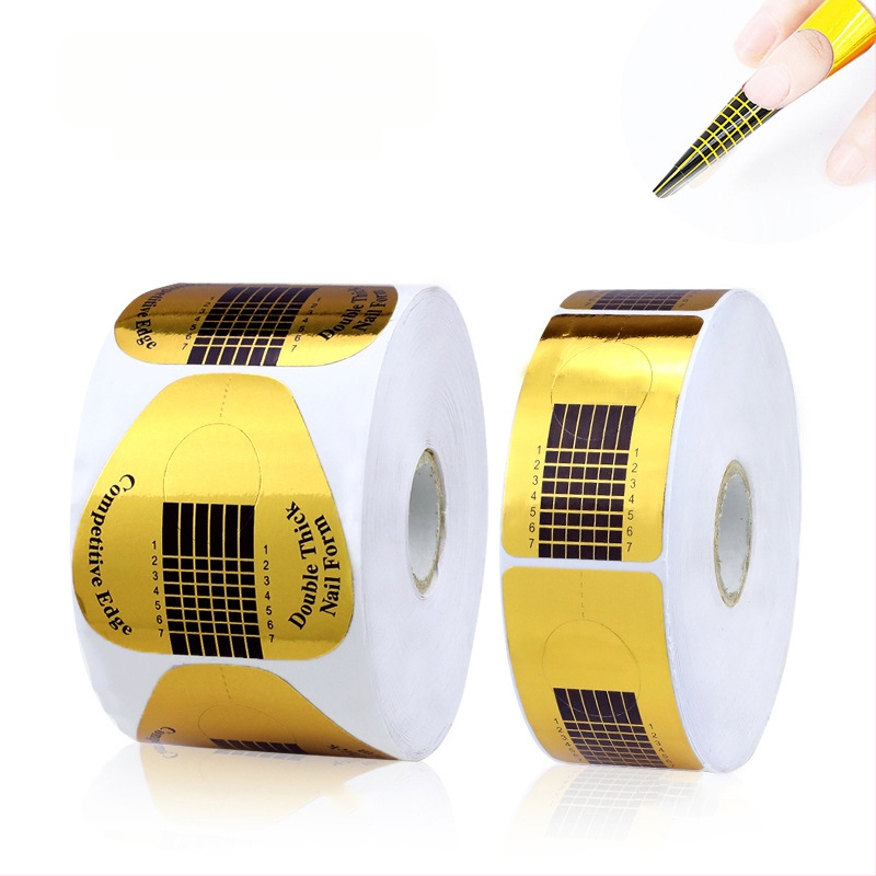 Nagų dailės popieriaus laikiklis pasagos formos stačiakampis fototerapijos šarvų krištolo priauginimo auksinis nagų laikiklis 500 fototerapijos klijų pirštų laikiklis