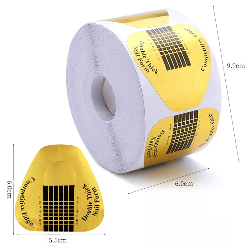 Manikiūro įrankiai Auksinio pasagos formos kvadratinis prailginimo dėklas Krištolinių fototerapijos klijų nagų priauginimo popierinis dėklas Didmeninė prekyba