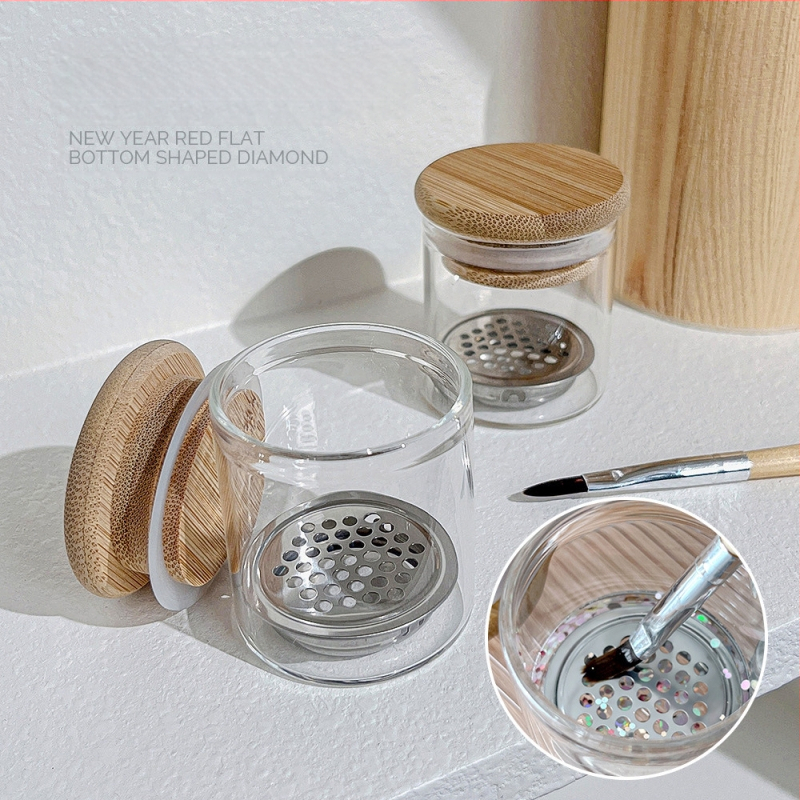 Naujas nagų plovimo rašiklio puodelis su filtro dangteliu, krištolinis puodelis, nagų lako rašiklio valymo, plovimo rašiklis, specialūs įrankiai, didmeninė prekyba