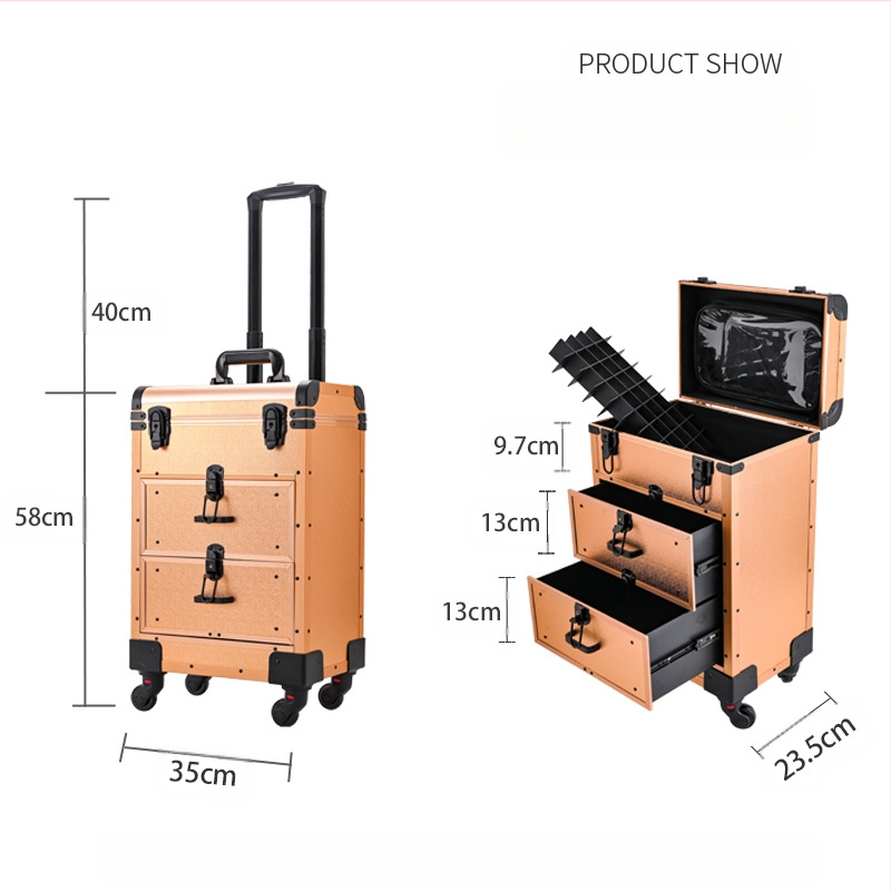 Profesionalus traukimo strypo kosmetikos dėklas nagų dėklas grožio salonui išeiti iš įrankių dėžės naujas daugiasluoksnis stalčius didelės talpos lengvas prabangus