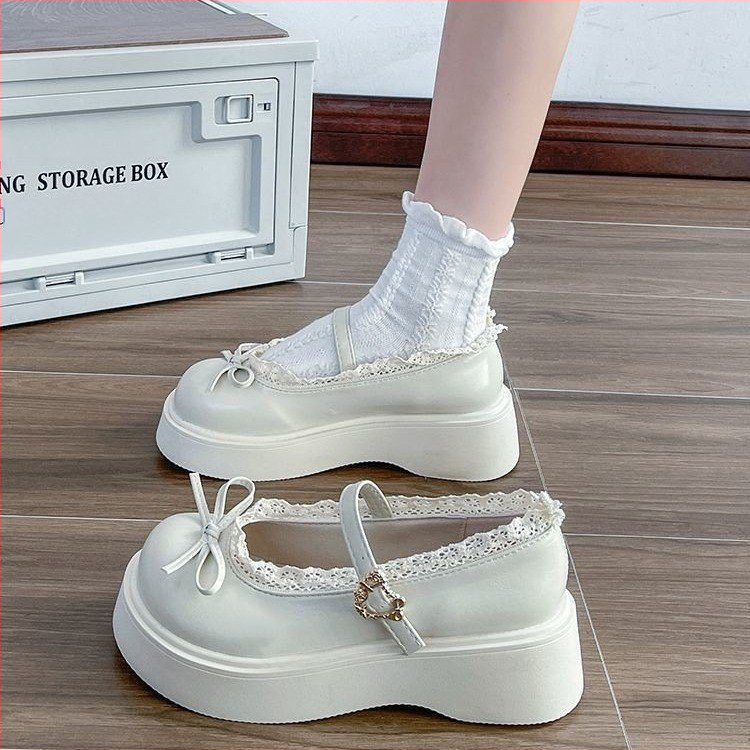 Prancūziški rudi apvaliais pirštais, storapadžiai maži odiniai moteriški bateliai, 2025 m. naujas pavasarinis universalus derantis sijonas, sekli burna, Mary Jane bateliai