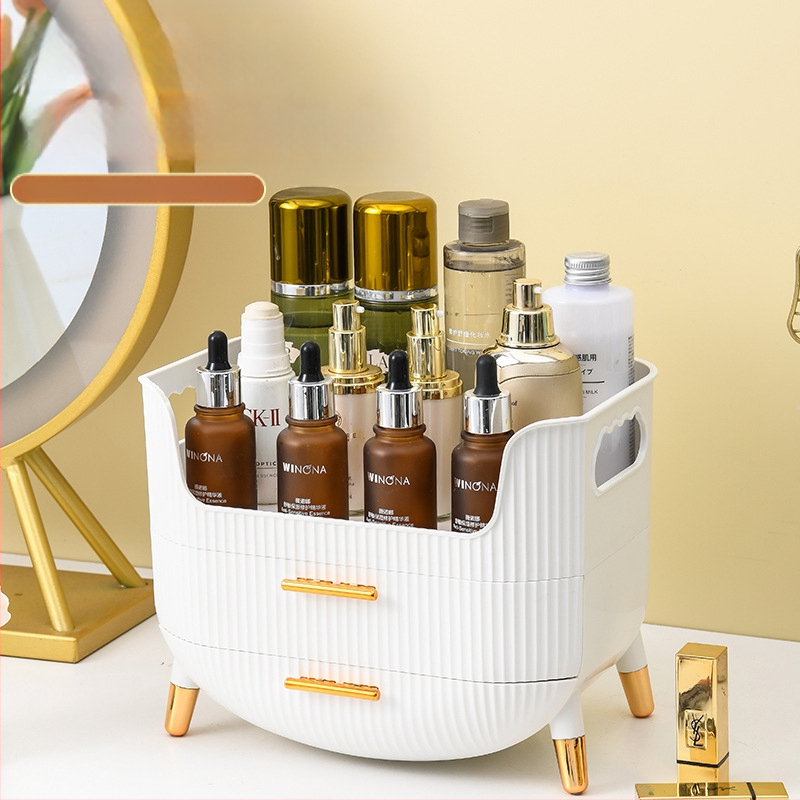 Kosmetikos laikymo dėžutė, prieinama prabangi ir aukštos klasės tualetinio stalo laikymo dėžutė, odos priežiūros priemonės, lūpų dažų kaukė, dulkėms atspari apdailos lentynėlė