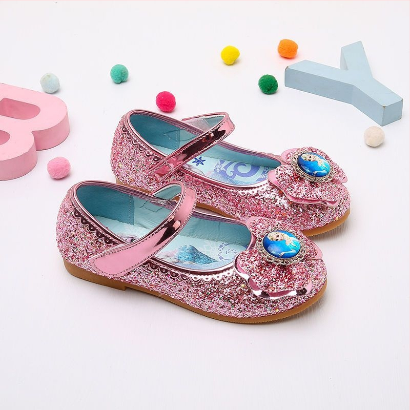 Tüdrukute printsessikingad Elsa printsessi laste kivikestega kingad 2022 kevad ja sügis uued stiilid nahkkingad väikestele tüdrukutele